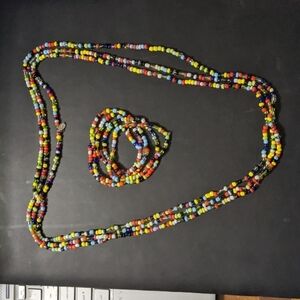 Cookie Lee Rainbow Multi Color Beaded Necklaces and Bracelets Set